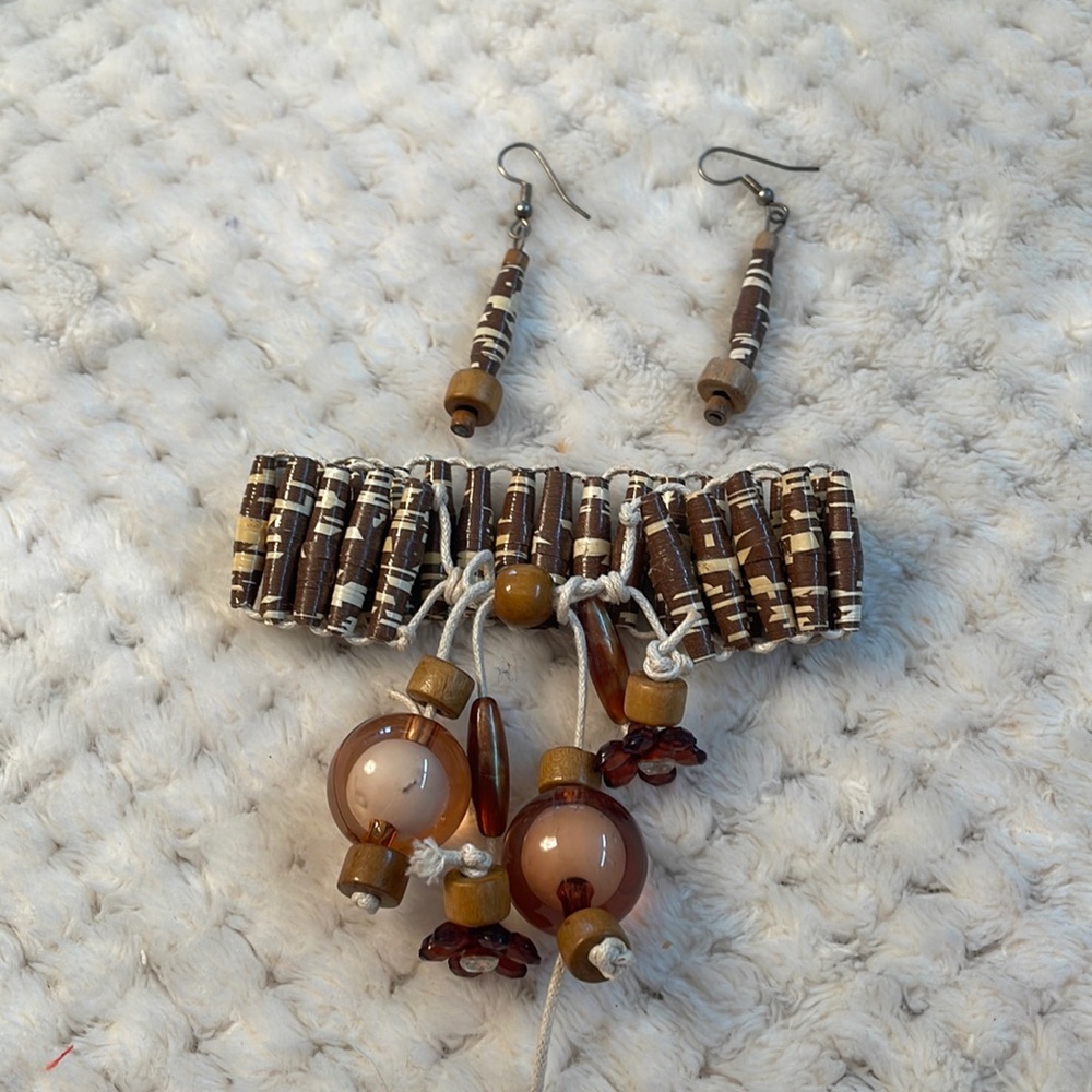 Paperart bracelet and earrings set
